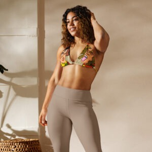 All-over print recycled string bikini top